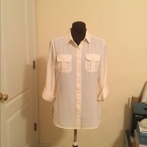 Cream Long Sleeve Button Down shirt